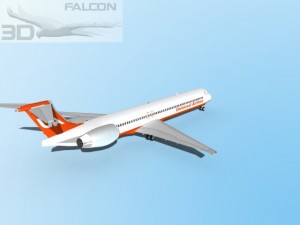 falcon3d md 80 universal airlines 3D Model