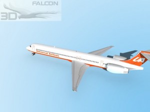 falcon3d md 80 universal airlines 3D Model