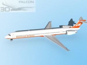 falcon3d md 80 universal airlines 3D Model