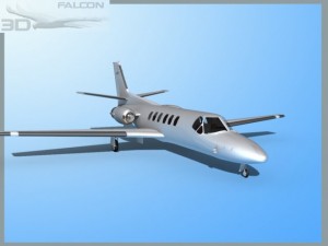 falcon3d citation v c560 bare metal 3D Model