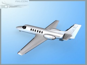 falcon3d citation v c560 bare metal 3D Model