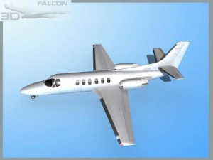 falcon3d citation v c560 bare metal 3D Model