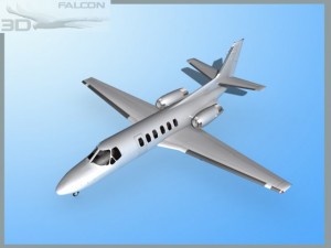 falcon3d citation v c560 bare metal 3D Model