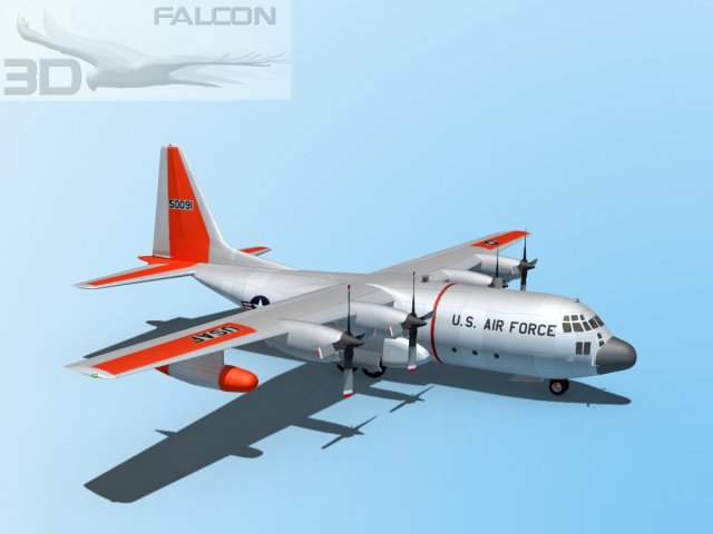 falcon3d c130 hercules usaf sar Modello 3D .c4d .max .obj .3ds .fbx .stl .blend 