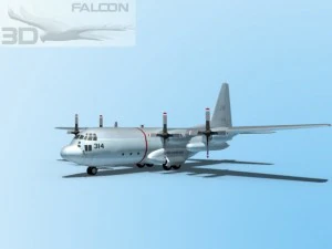 falcon3d c130 hercules us navy 3D Model