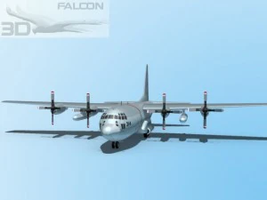 falcon3d c130 hercules us navy 3D Model
