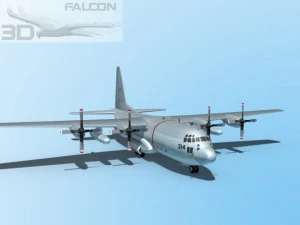 falcon3d c130 hercules us navy 3D Model