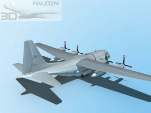 falcon3d c130 hercules us navy 3D Model