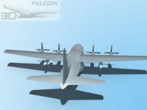 falcon3d c130 hercules us navy 3D Model