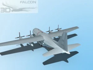 falcon3d c130 hercules us navy 3D Model