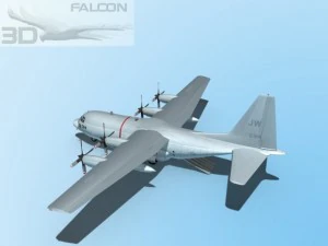 falcon3d c130 hercules us navy 3D Model