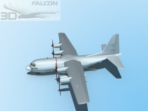 falcon3d c130 hercules us navy Modèle 3D