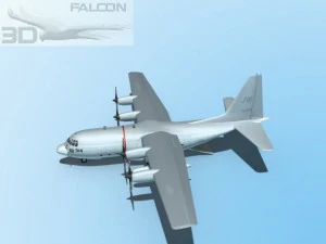 falcon3d c130 hercules us navy 3D Model