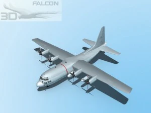 falcon3d c130 hercules us navy 3D Model