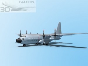 falcon3d c130 hercules  pakistan 3D Модель