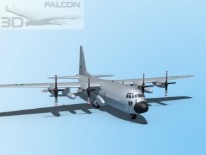 falcon3d c130 hercules  pakistan 3D Модель