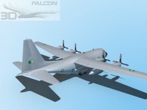 falcon3d c130 hercules  pakistan 3D Модель