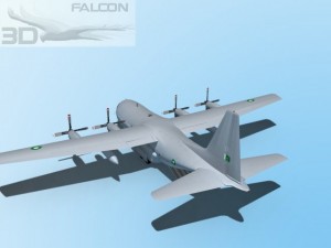 falcon3d c130 hercules  pakistan 3D Модель