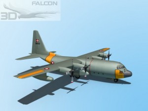 falcon3d c130 hercules denmark 3D Model