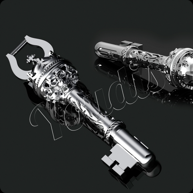 pendant key jewellry 3D Model .c4d .max .obj .3ds .fbx .stl .blend 
