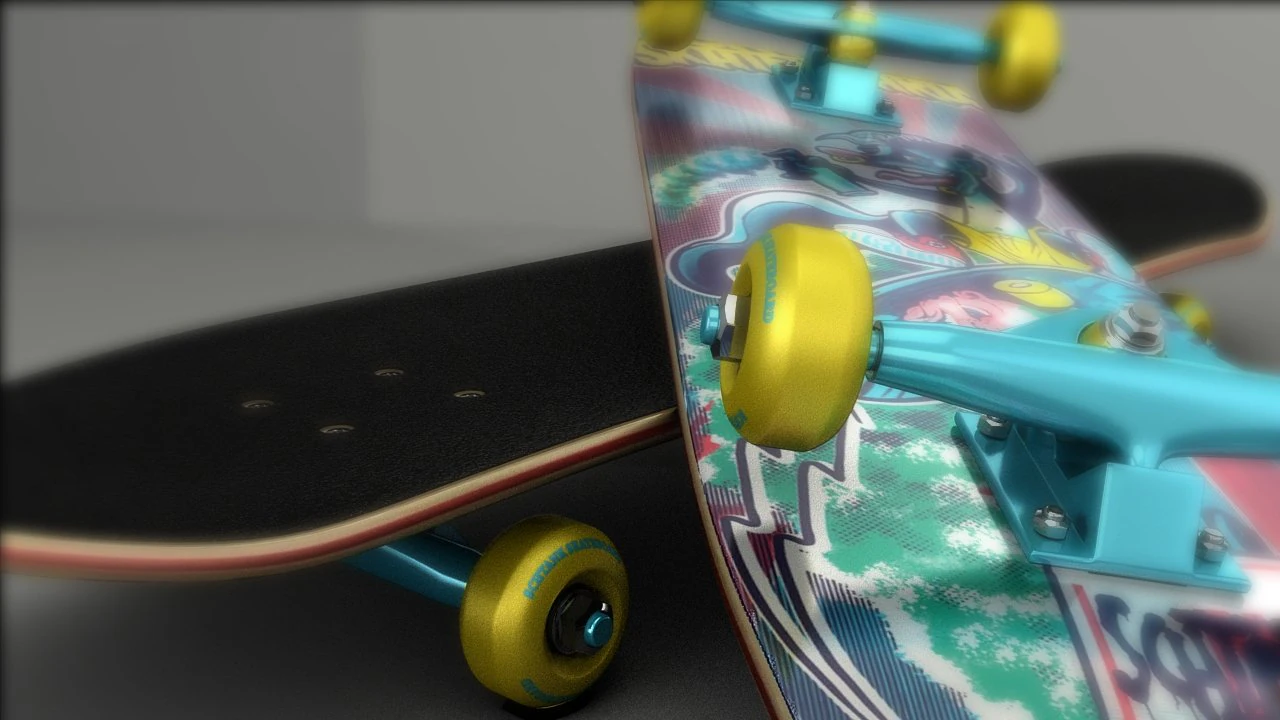 skateboard 3D Model .c4d .max .obj .3ds .fbx .stl .blend 