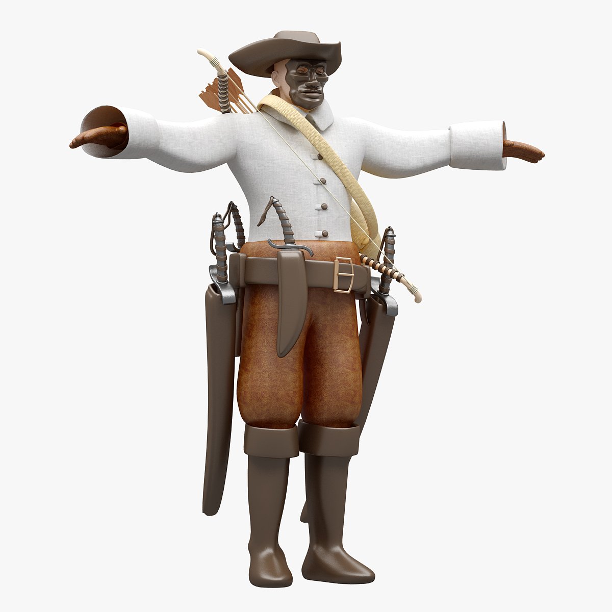 Pirate Not Rigged Lowpoly Highpoly 3d Model In Man 3dexport