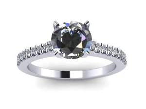 cinta cincin berlian solitaire Model Cetak 3D