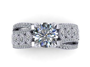 three round love engagement ring 3Dプリントモデル