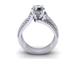 three round love engagement ring 3Dプリントモデル