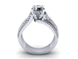 three round love engagement ring 3D Print Model