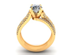 three round love engagement ring 3Dプリントモデル