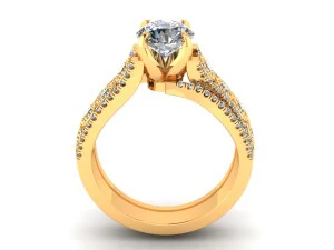 three round love engagement ring 3D Print Model