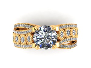 three round love engagement ring 3Dプリントモデル
