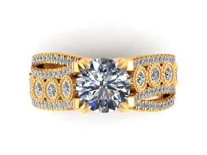 three round love engagement ring 3D Print Model