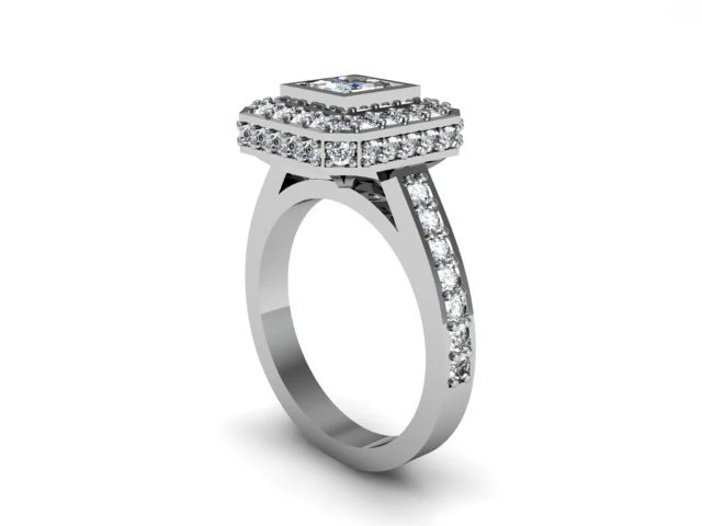 square diamond ring 3D Print Model .c4d .max .obj .3ds .fbx .stl .blend 