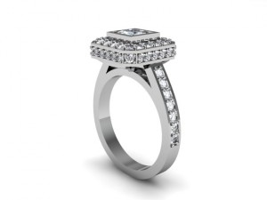 square diamond ring 3D Print Model