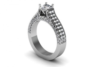 love three row wedding ring 3D Принт Модель
