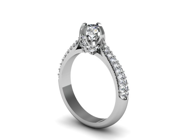two side stone wedding ring Model Cetak 3D .c4d .max .obj .3ds .fbx .stl .blend 