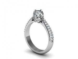 two side stone wedding ring 3D Принт Модель