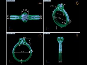 two side stone wedding ring Model Cetak 3D