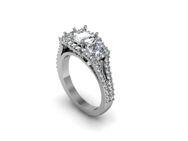 pave side stone wedding ring 3D-Druckmodell .c4d .max .obj .3ds .fbx .stl .blend 