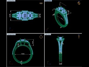 pave side stone wedding ring 3D-Druckmodell