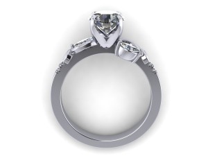 each side emerald stone diamond ring 3D Print Model