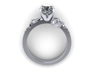 each side emerald stone diamond ring 3D Print Model
