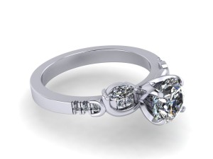 each side emerald stone diamond ring 3D Print Model