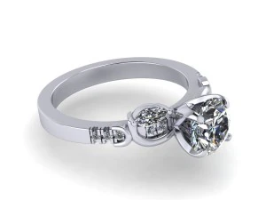 each side emerald stone diamond ring 3D Print Model