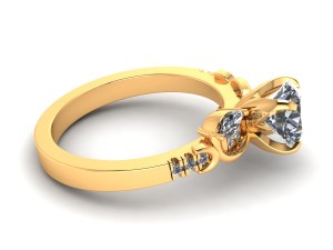 each side emerald stone diamond ring 3D Print Model