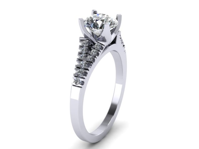 Download love pave solitaire ring 3D Model