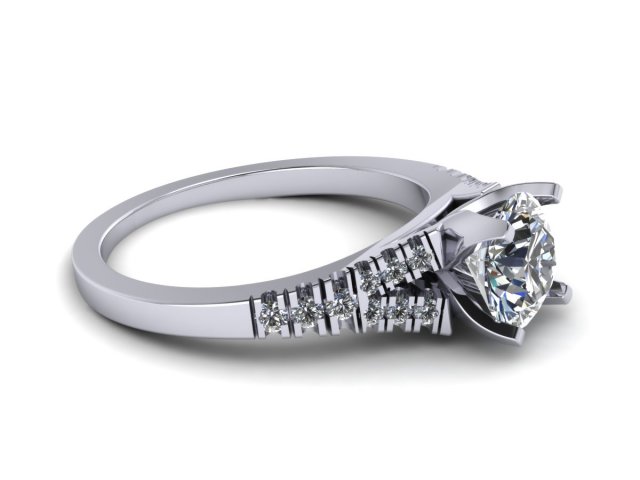 Download love pave solitaire ring 3D Model