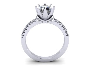 pave set engagement ring Model do druku 3D